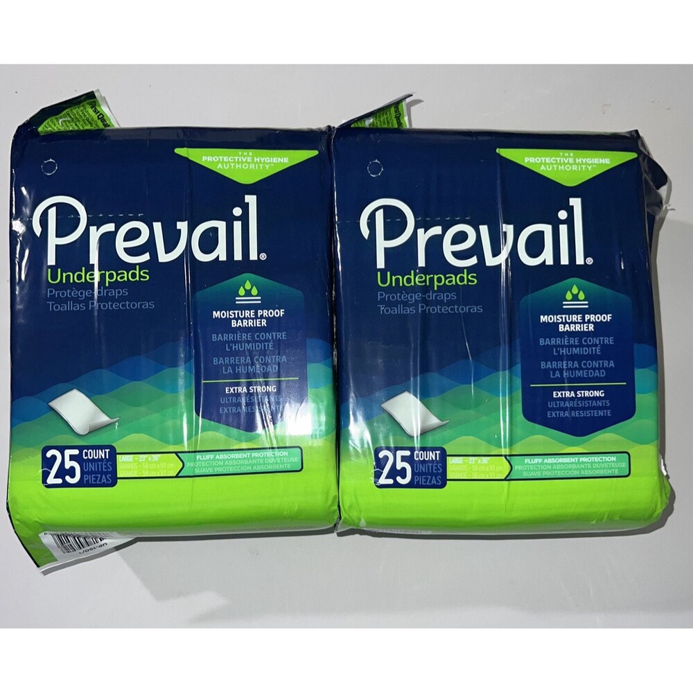 Prevail Toral Care Disposal Underpad Fluff 23x36” UP 150/2  Lot Of 2 (50)